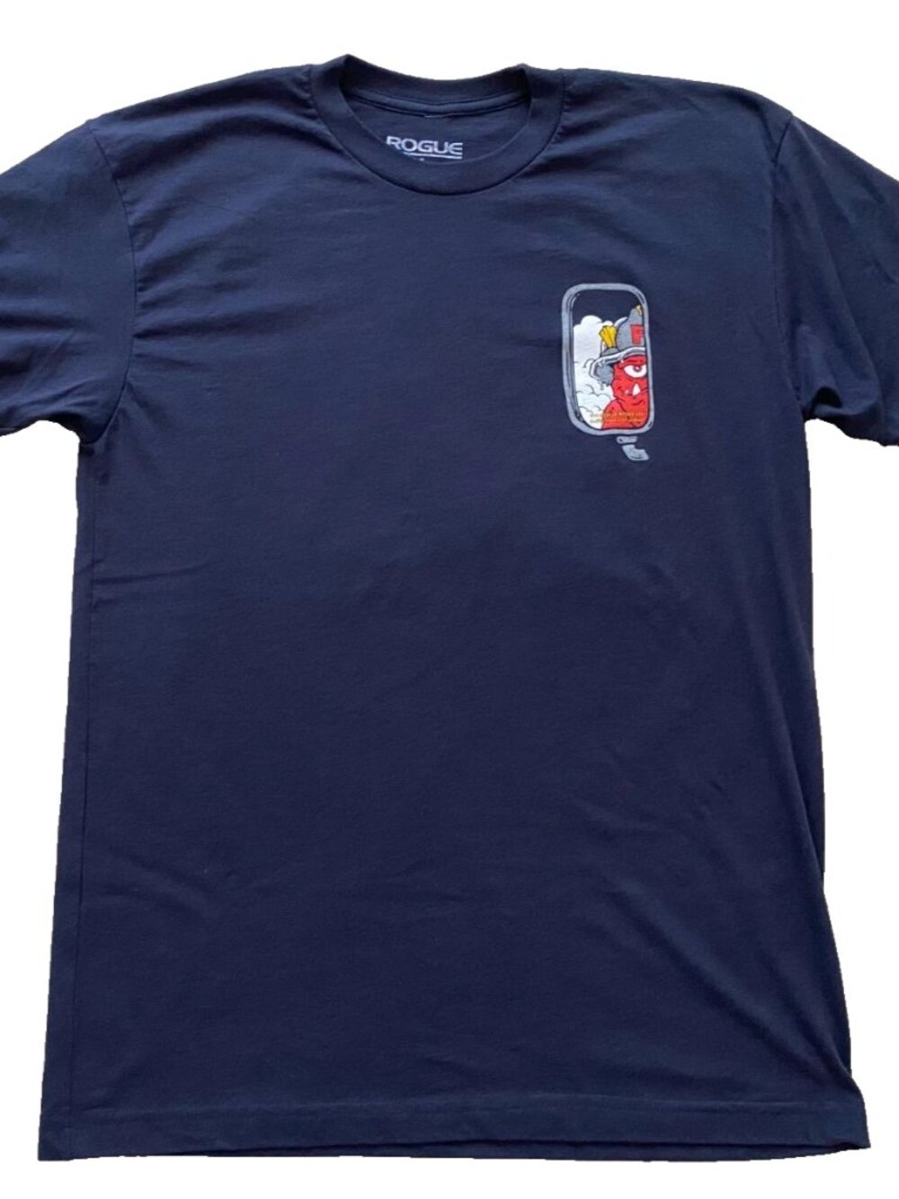 Rogue Fitness Down to Ride Firefighter Navy Blue T-Shirt Men's Size Large L